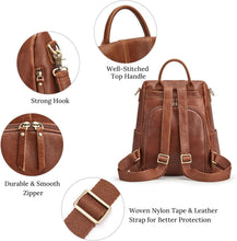 Load image into Gallery viewer, Fashionable Antitheft Leather Rucksack for Women | Perfect Travel Companion