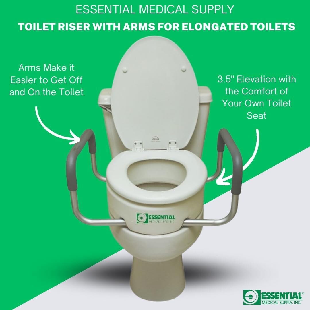 Durable Elevated Toilet Seat Riser for Easy Access - Fits Elongated Toilets Only