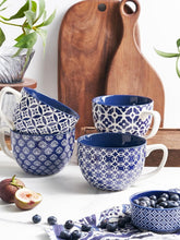 Load image into Gallery viewer, 24 oz Vintage Blue Mugs - Stylish, Durable Tableware for Home &amp; Celebrations