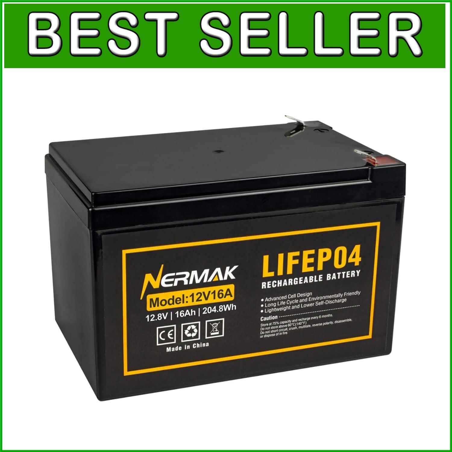 12V 16Ah Lithium Battery with 2000+ Cycles – Ideal for Eco-Friendly Power Supply