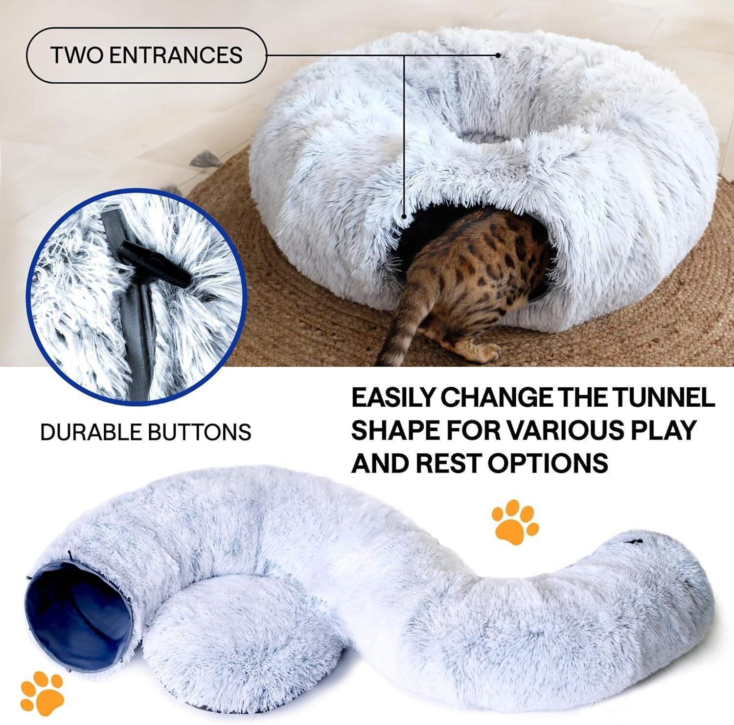 Interactive Cat Playground: Bed Cave with Tunnel, Ball & Laser Toy for Cats