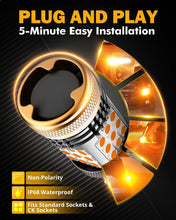 Load image into Gallery viewer, Amber Yellow LED 1157, 600% Brighter Turn Signal with Built-in Resistor System