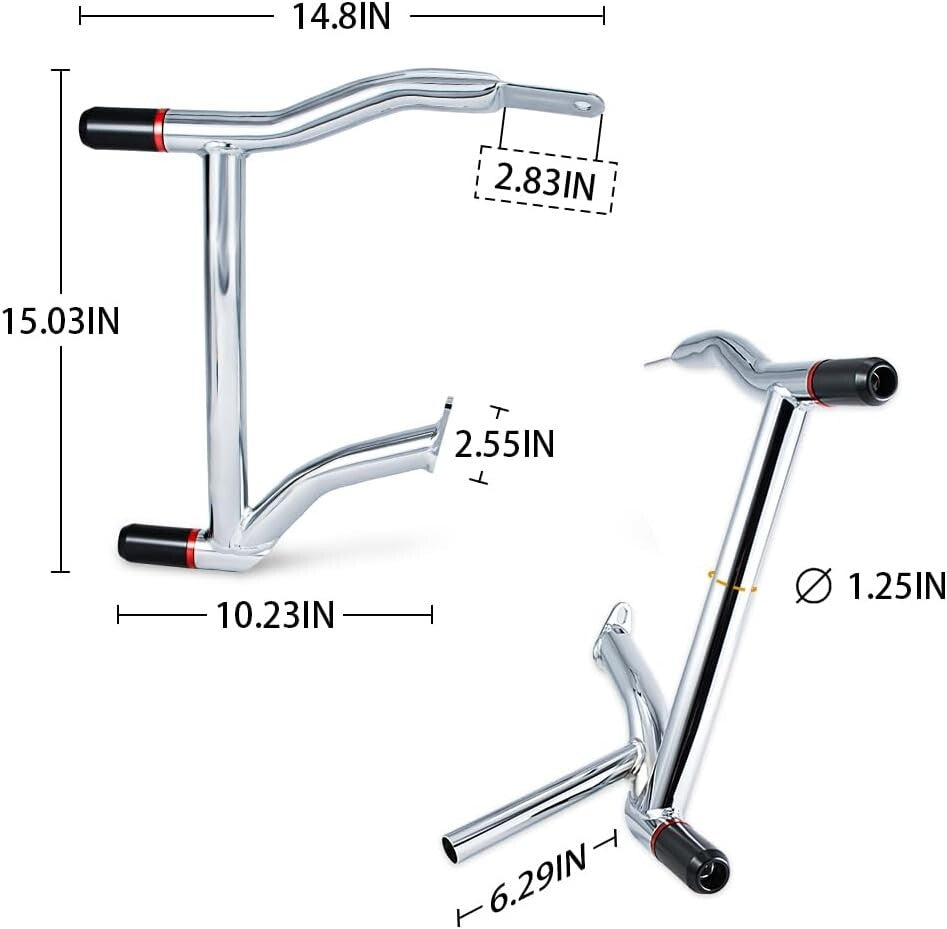 4-Piece Chrome Saddle Bag Protectors for Harley Davidson Touring Line 2009-2025