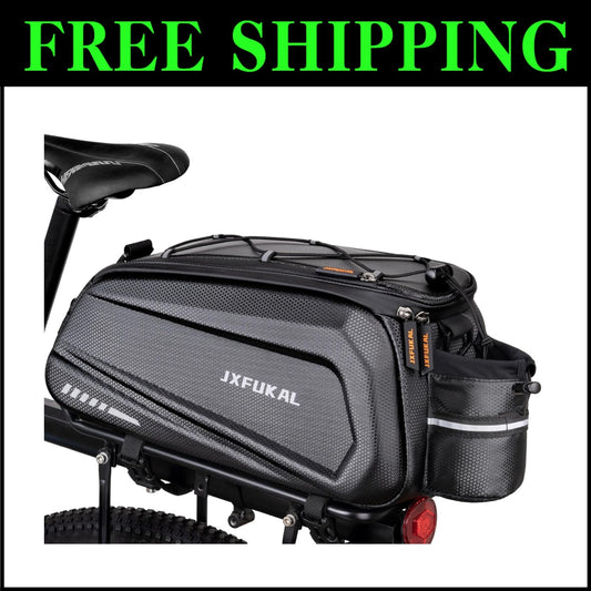 9.5L Bicycle Trunk Bag with Reflective Design & Rain Cover for Safe Commuting