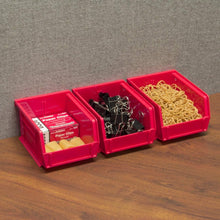 Load image into Gallery viewer, 24-Pack Stackable Red AkroBins - Multi-Purpose Storage Bins for Home &amp; Garage