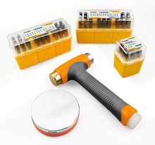 Load image into Gallery viewer, Artisan Metal Stamps Set with Hammer &amp; Bench Block: Perfect for Custom Jewelry