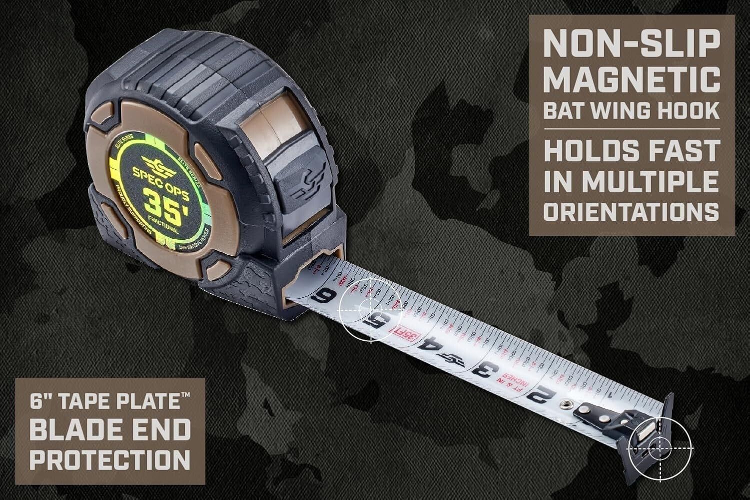 Elite Series 35-Foot Magnetic Tape Measure with Double-Sided Blade & Fraction...