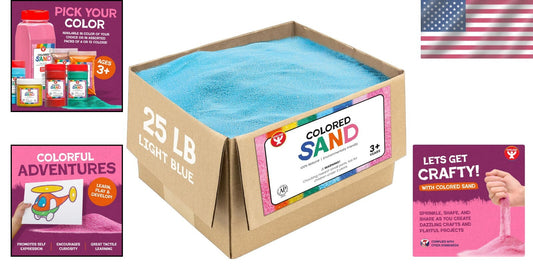 Artisan 3D Sand Art Supplies - 25 lbs of Safe Colorful Sand for Creative Play