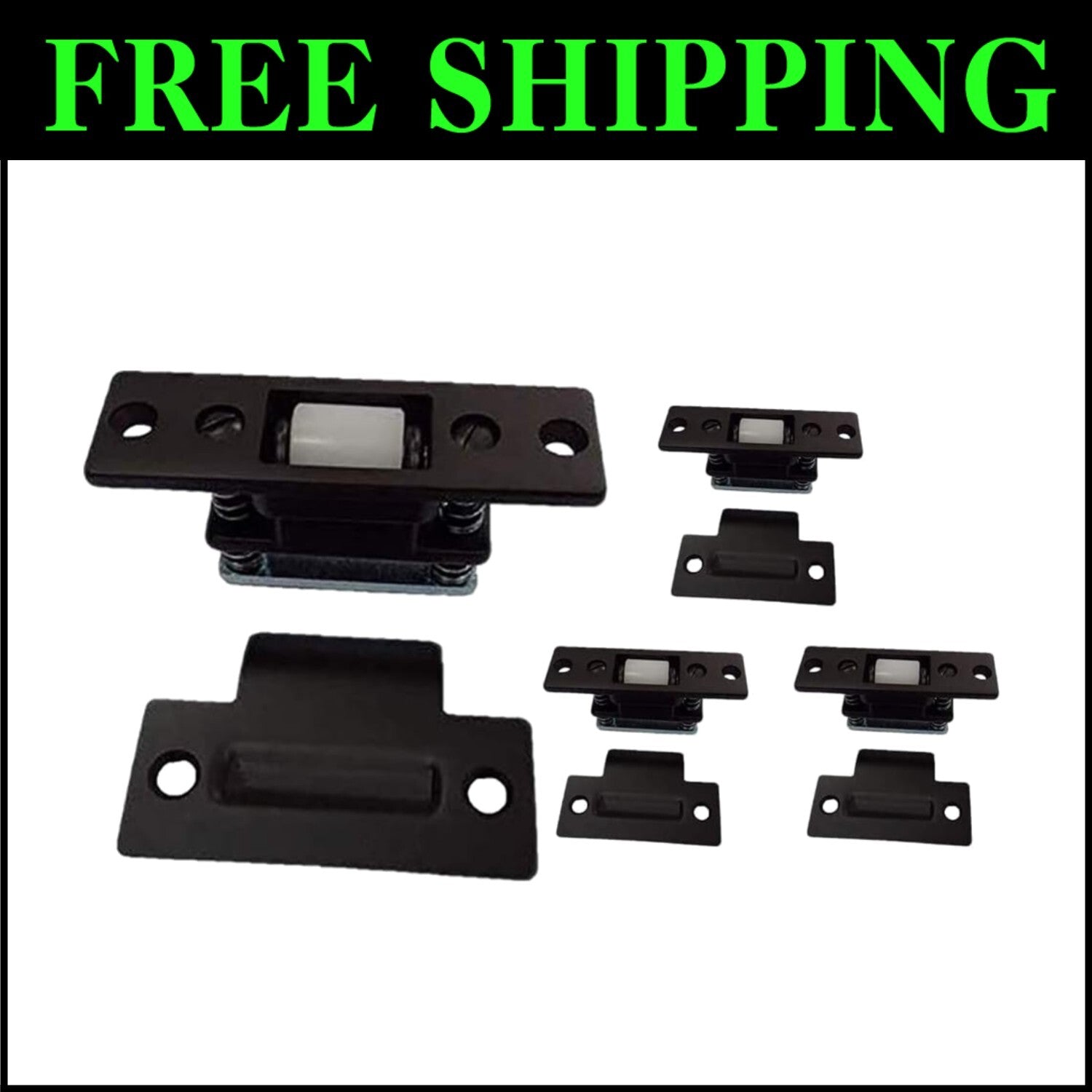 Silent Brass Roller Catch in Oil Rubbed Bronze - 4 Pack for Effortless Closure