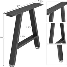 Load image into Gallery viewer, Rustic &amp; Industrial 28" x 35" Metal Table Legs for Custom Furniture - Set of 2