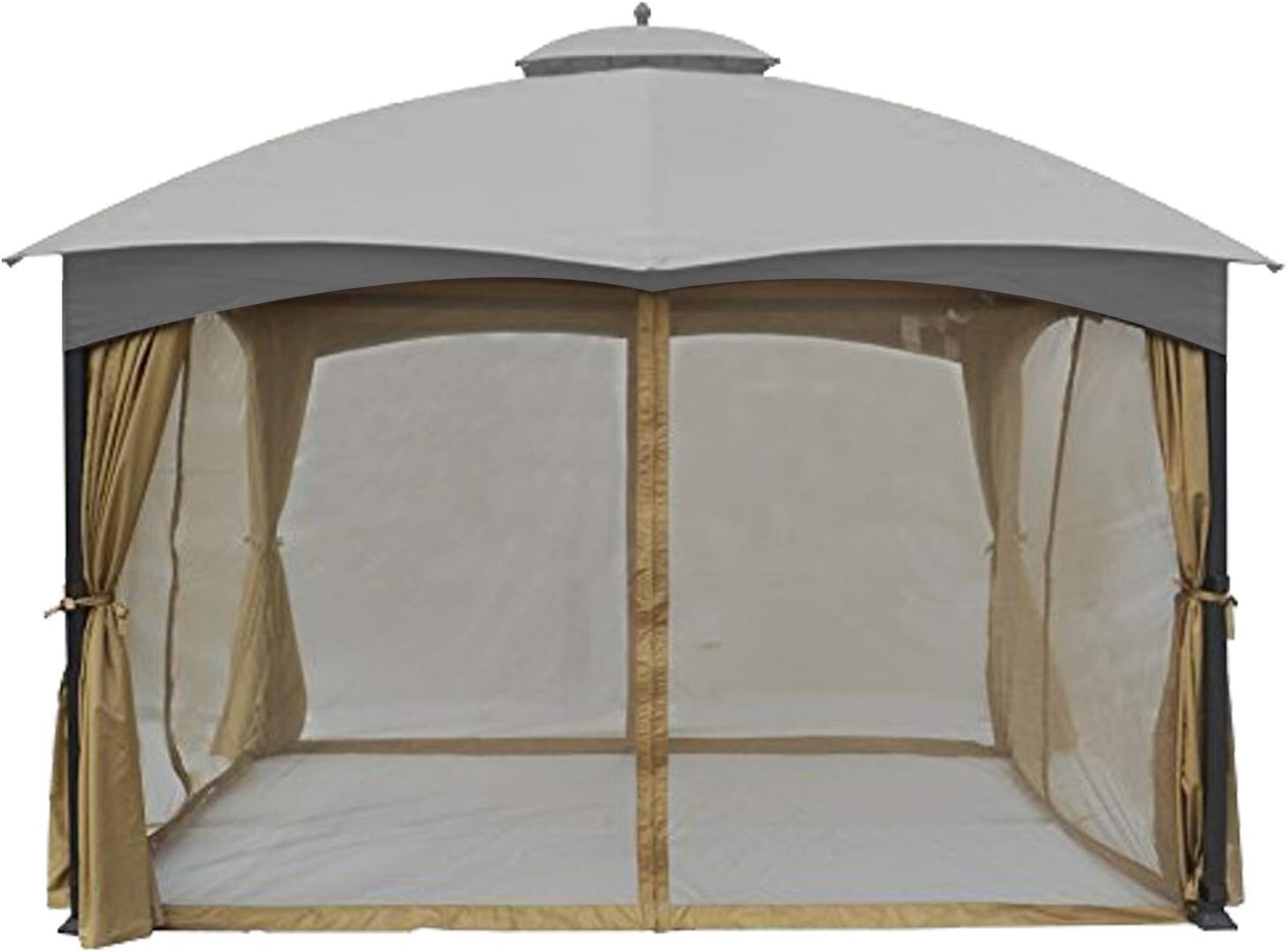 4-Wall Mosquito Netting for 10' x 12' Gazebo - Weather-resistant Beige Fabric