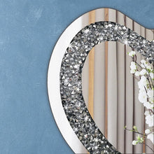 Load image into Gallery viewer, Stunning 24" Frameless Heart-Shaped Mirror with Acrylic Diamonds - Home Decor