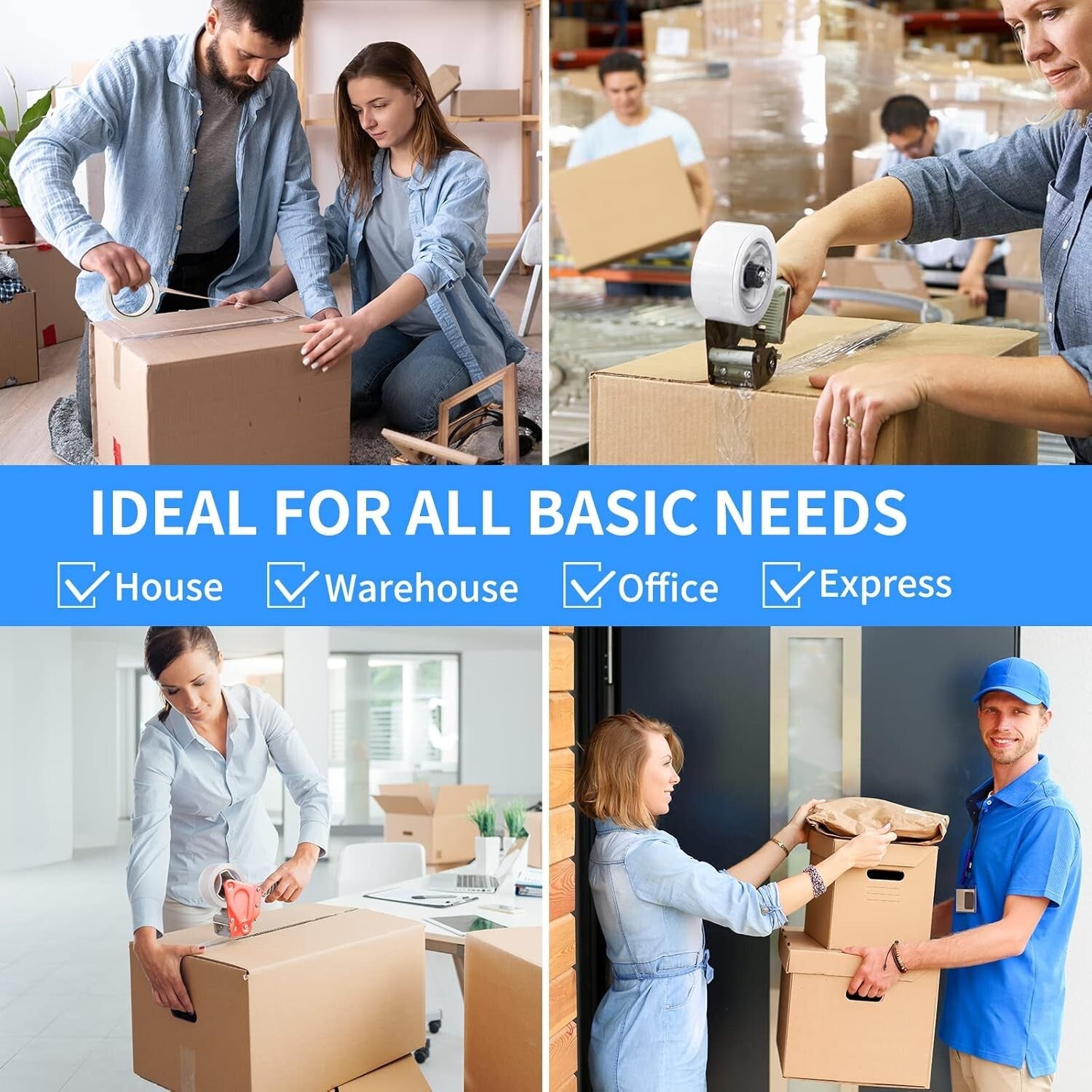 Clear BOPP Packing Tape - 36 Rolls, 2.7mil Thick, Perfect for Home & Office Use