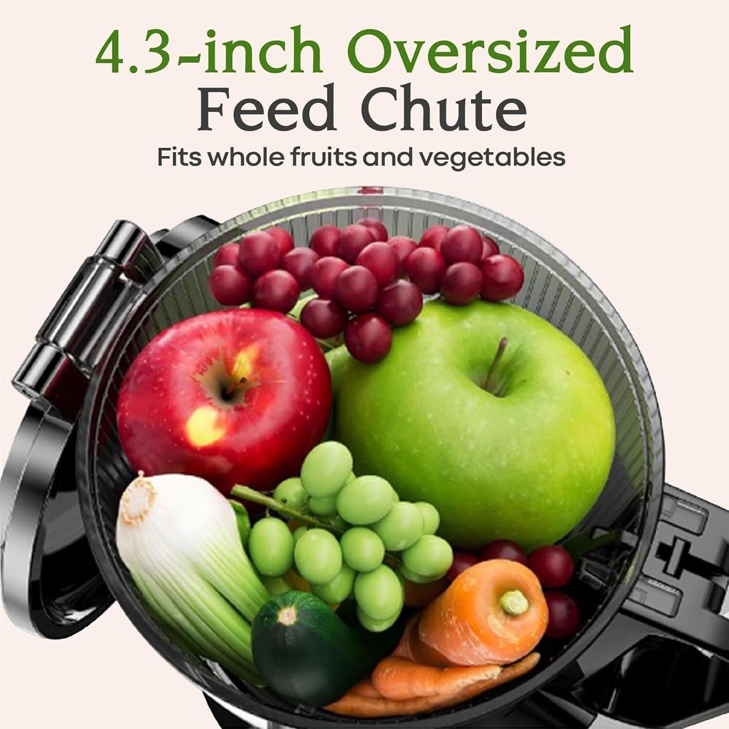 High-Torque Slow Juicer: 4.3" Large Feed Chute & Baby Food-Grade Material