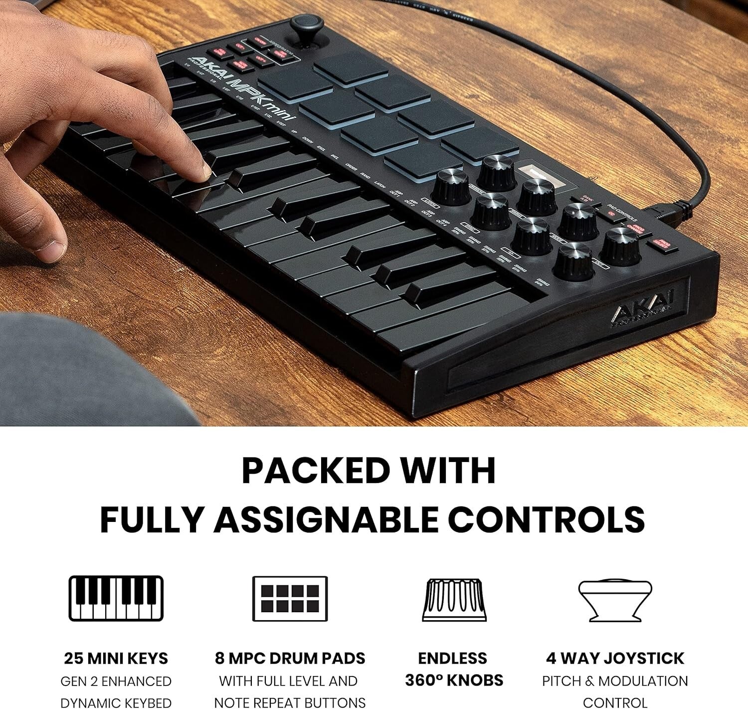 MPK Mini MK3 USB MIDI Controller - 25 Velocity-Sensitive Keys with NKS Support