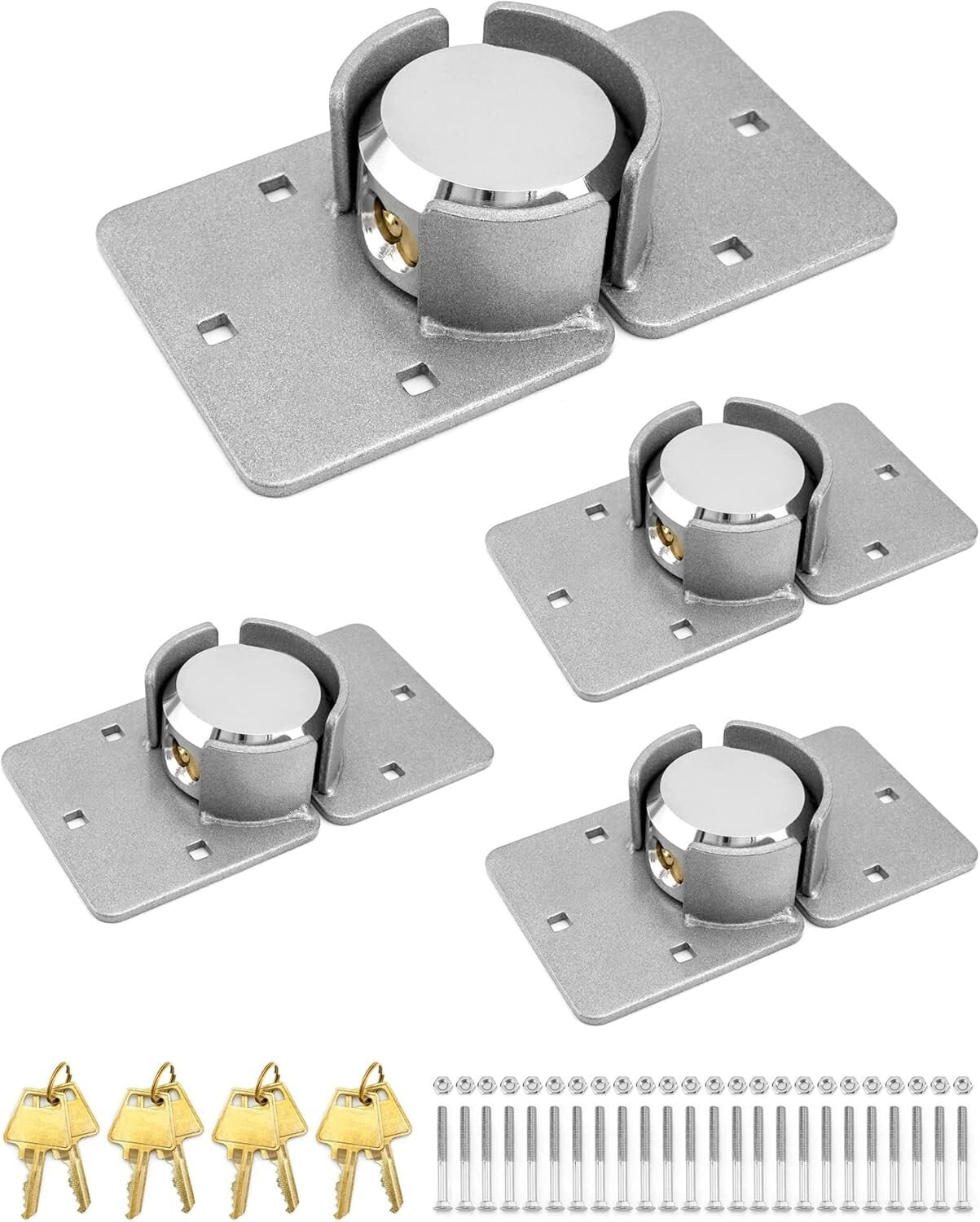 Compact Heavy Duty Puck Lock and Hasp Set - Secure Your Trucks and Gates Today
