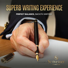 Load image into Gallery viewer, Schmidt 18K Nib Broad Fountain Pen in Black with Gold Trim - Write with Elegance