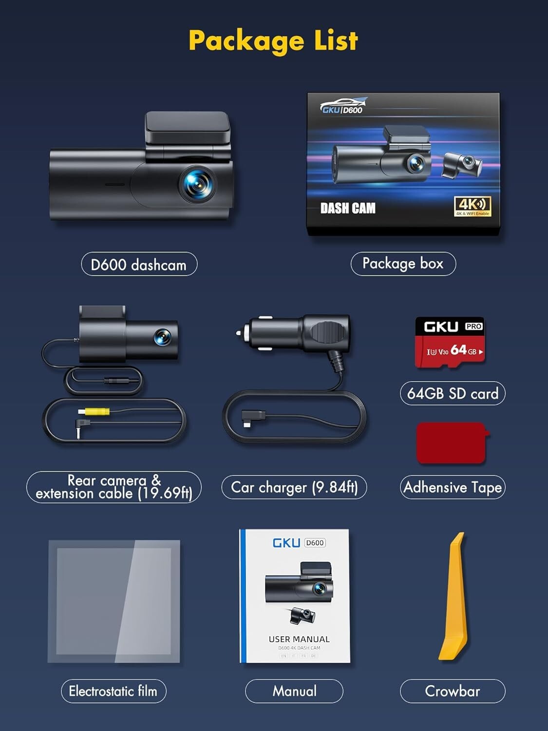 Real 4K and 1080P Dual Dash Camera with 24/7 Protection & Lifetime Support