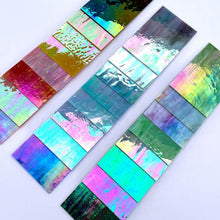 Load image into Gallery viewer, Vibrant 24-Piece Iridescent Stained Glass Pack for Mosaic Crafts - 6x4 Inch