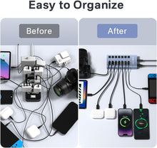 Load image into Gallery viewer, Powered USB 3.1 Hub: 7 High-Speed Ports with Switches for Safe Charging Needs
