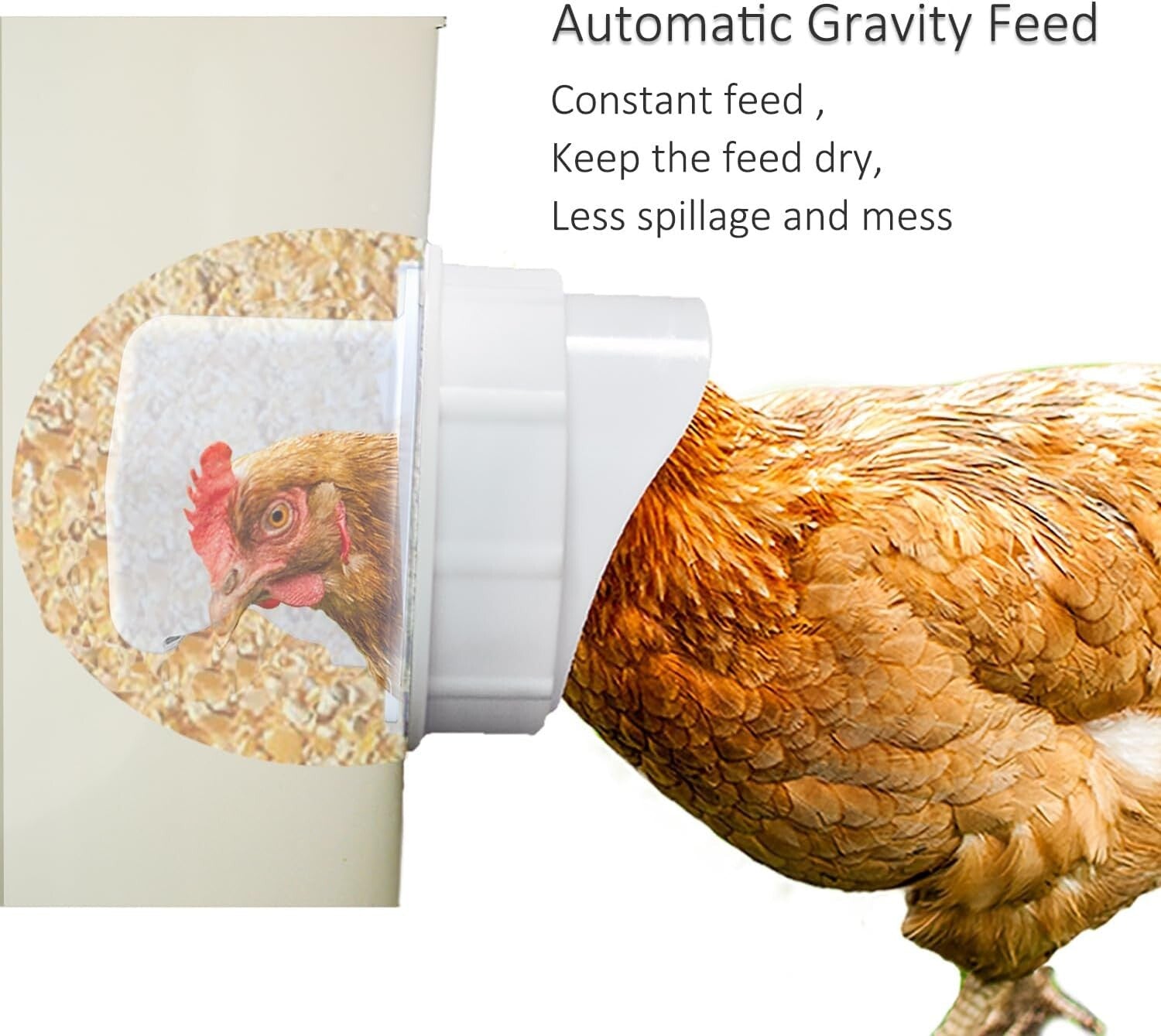 Durable Rainproof Gravity Feed Chicken Feeder Ports - Perfect for DIY Projects