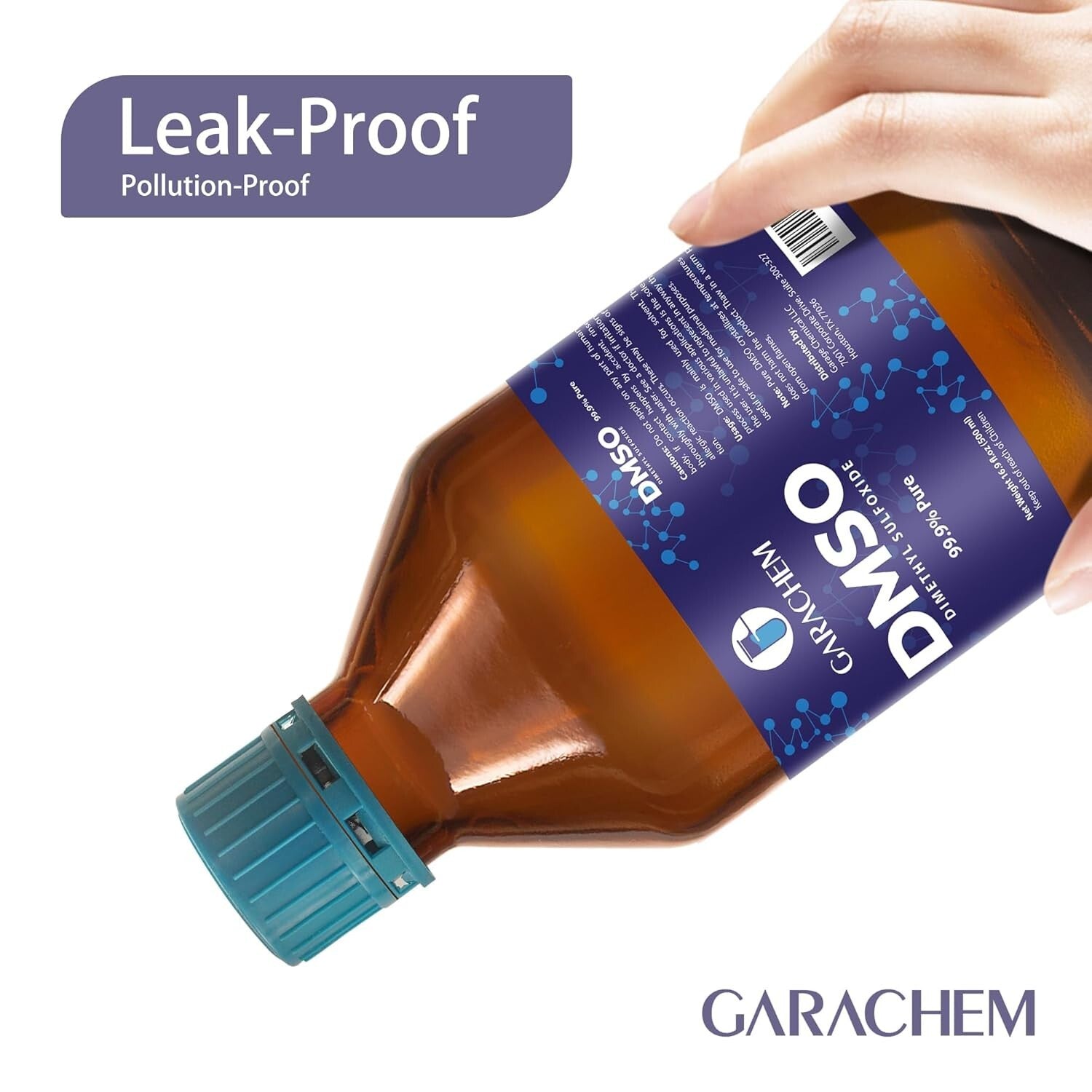 Pure DMSO Liquid in Durable Glass Bottle - 500ml, Odor-Free, Non-Diluted