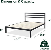 Load image into Gallery viewer, Modern King Bed Frame with Headboard - Sturdy Metal Design for Effortless Sleep