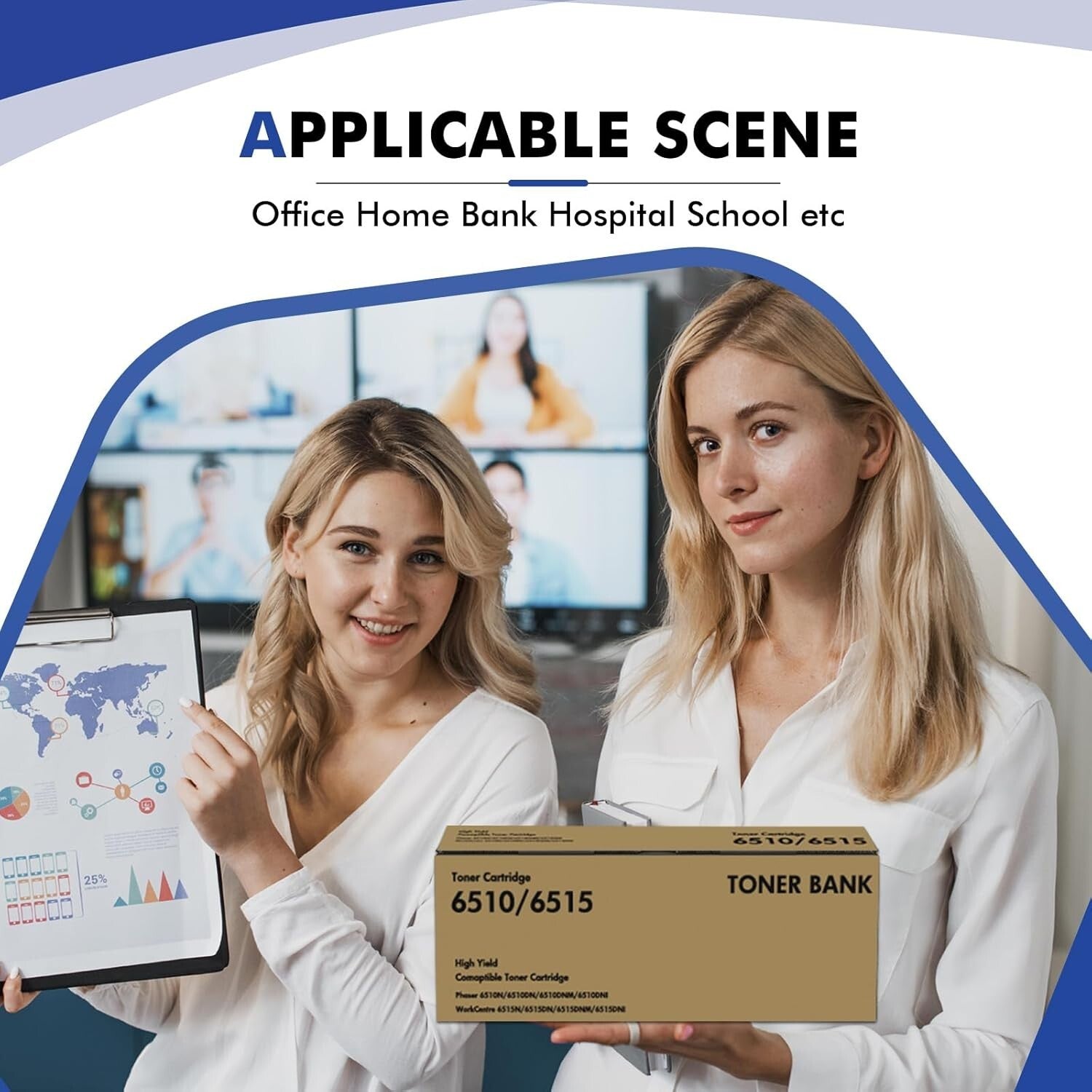 High-Capacity 4-Color Toner Cartridge Set Compatible with Xerox Phaser 6510/6515