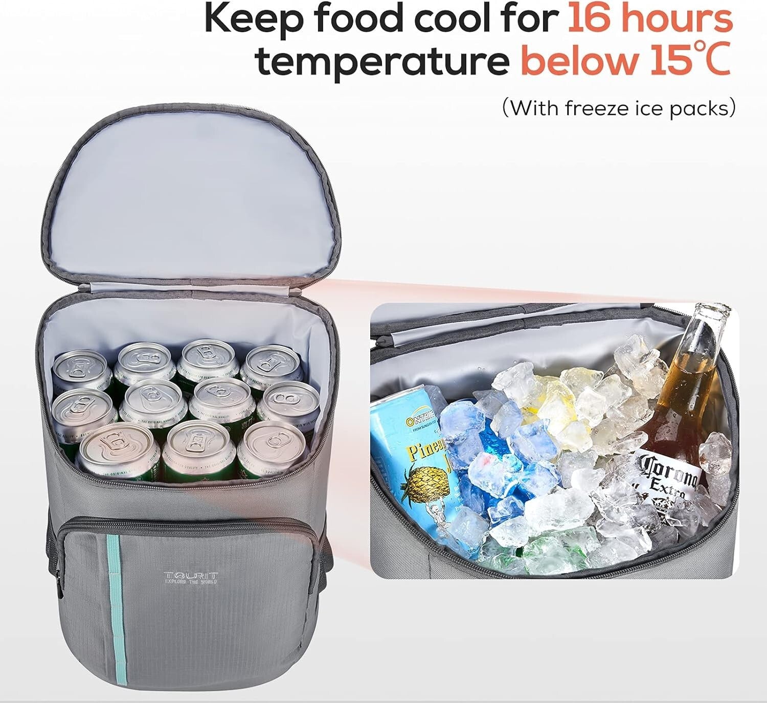 Durable Waterproof Insulated Cooler Backpack - 30 Can Capacity for Adventures