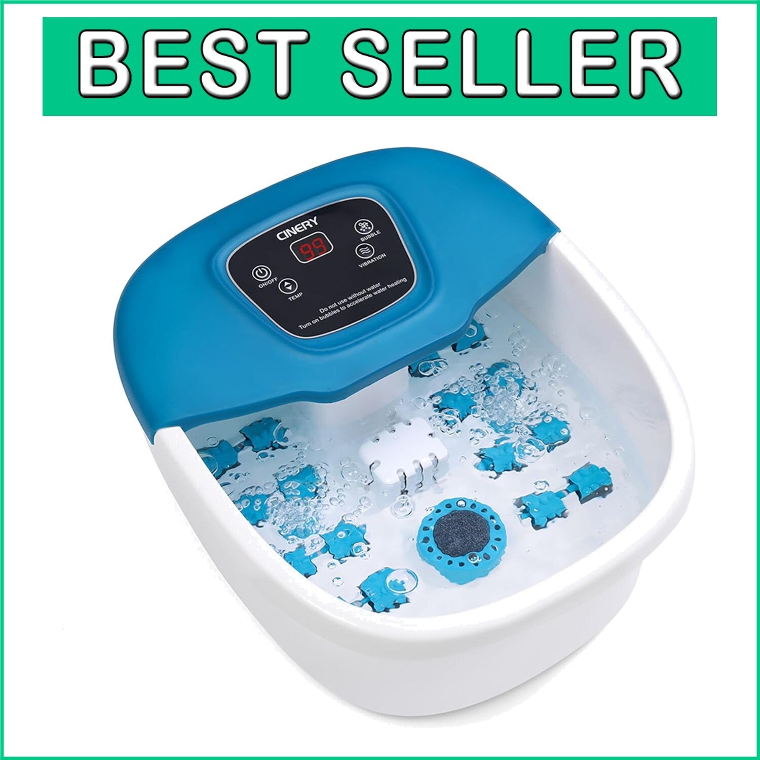 FIAHNG Foot Spa Massager: Heat, Bubbles & Vibration for Ultimate Foot Relaxation
