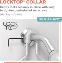 Load image into Gallery viewer, Rustproof Aluminum Shower Caddy - 2-Shelf Overhead Organizer in Satin Chrome