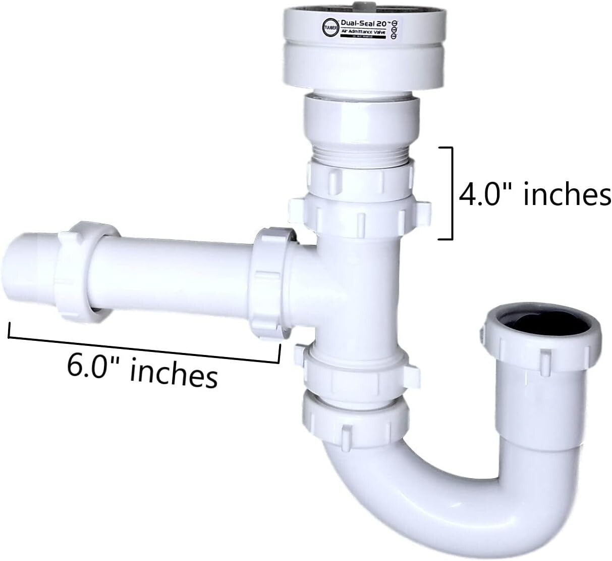 1-1/2" Air Admittance Valve Trap Assembly Kit with Dual Sealing Protection