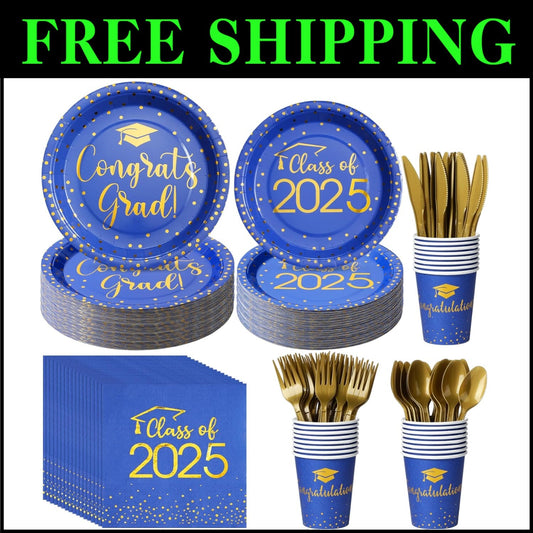 Luxurious Disposable Graduation Tableware Set: 700pcs for Class of 2025 Events