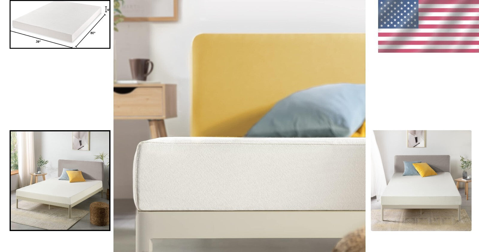 6-Inch Bed-in-A-Box Memory Foam Twin XL Mattress with Green Tea Infusion