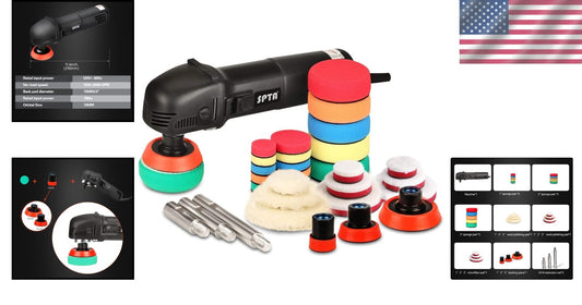 Powerful Corded Mini Polisher with Wool and Sponge Pads - Perfect for Car Care