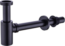 Load image into Gallery viewer, Contemporary Matte Black Brass P Trap - Adjustable Waste Drain Kit for Sinks