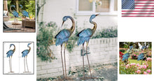 Load image into Gallery viewer, Nestled Elegance: Set of 2 Lifelike Garden Crane Statues - Durable Outdoor Decor