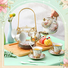 Load image into Gallery viewer, Exquisite Ceramic Tea Set - 20 Pcs with Gold Accents for Elegant Gatherings