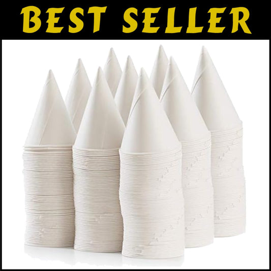 Versatile 2000 Pack White Cone Paper Cups - Perfect for Snow Cones & Events