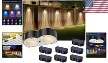Load image into Gallery viewer, Upgraded 8-Pack Solar Fence Lights with Spot Lenses &amp; Color Modes for Outdoors