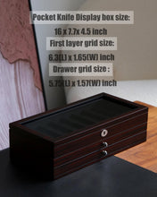 Load image into Gallery viewer, Sturdy Ebony Knife Display Box - Organize and Showcase Your Collection