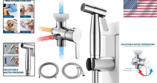 Ergonomic Stainless Steel Bidet Spray for Toilets - Warm & Cold Water Control