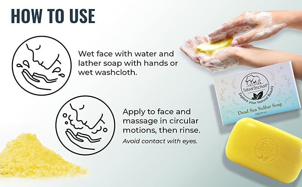 Nourishing Dead Sea Sulfur Soap - 4.4 oz Bars, Multi-Action Cleanser Pack of 10