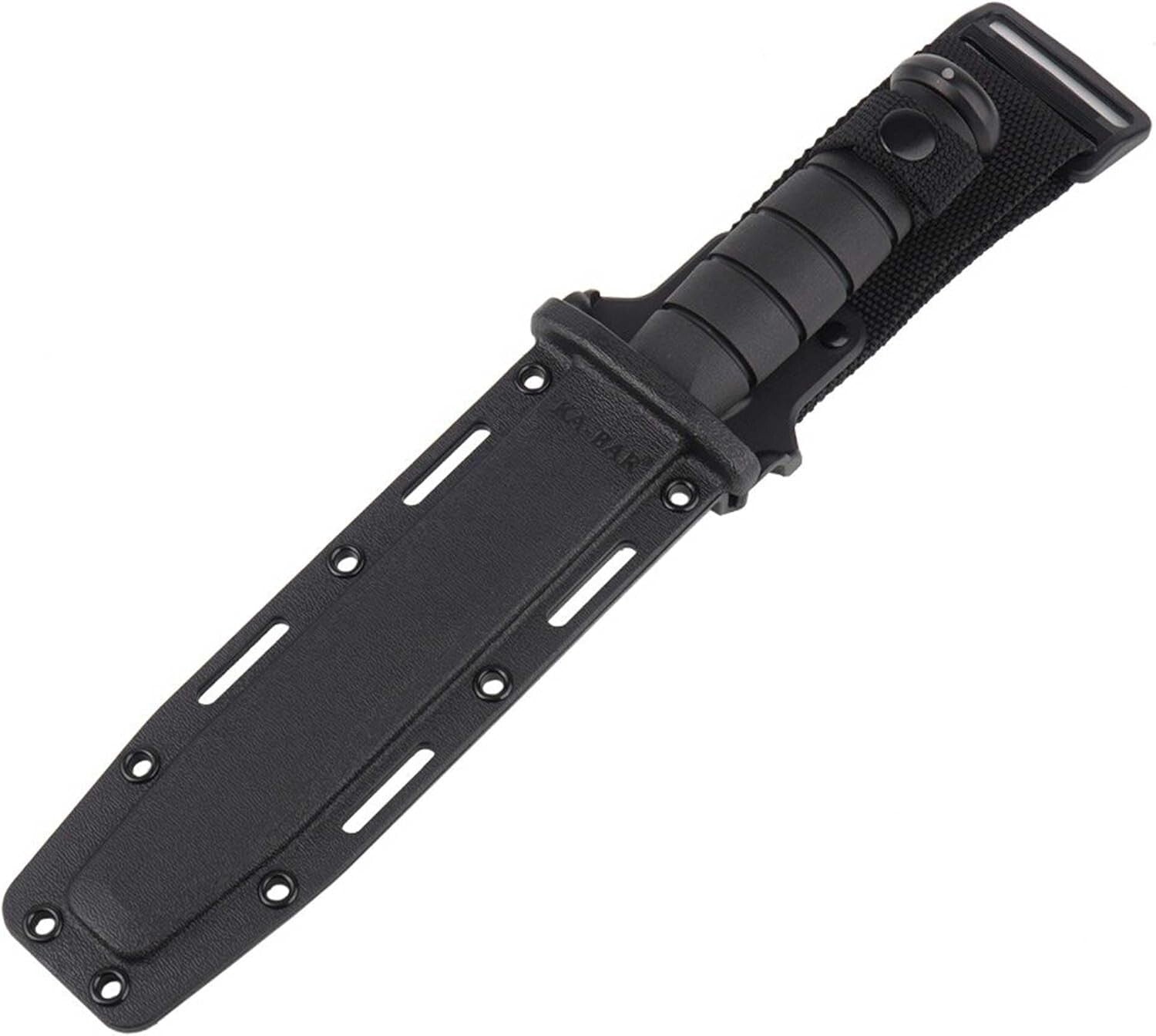 American-Style 7-Inch Black Knife with Sturdy Hard Sheath - Ideal for Hunting