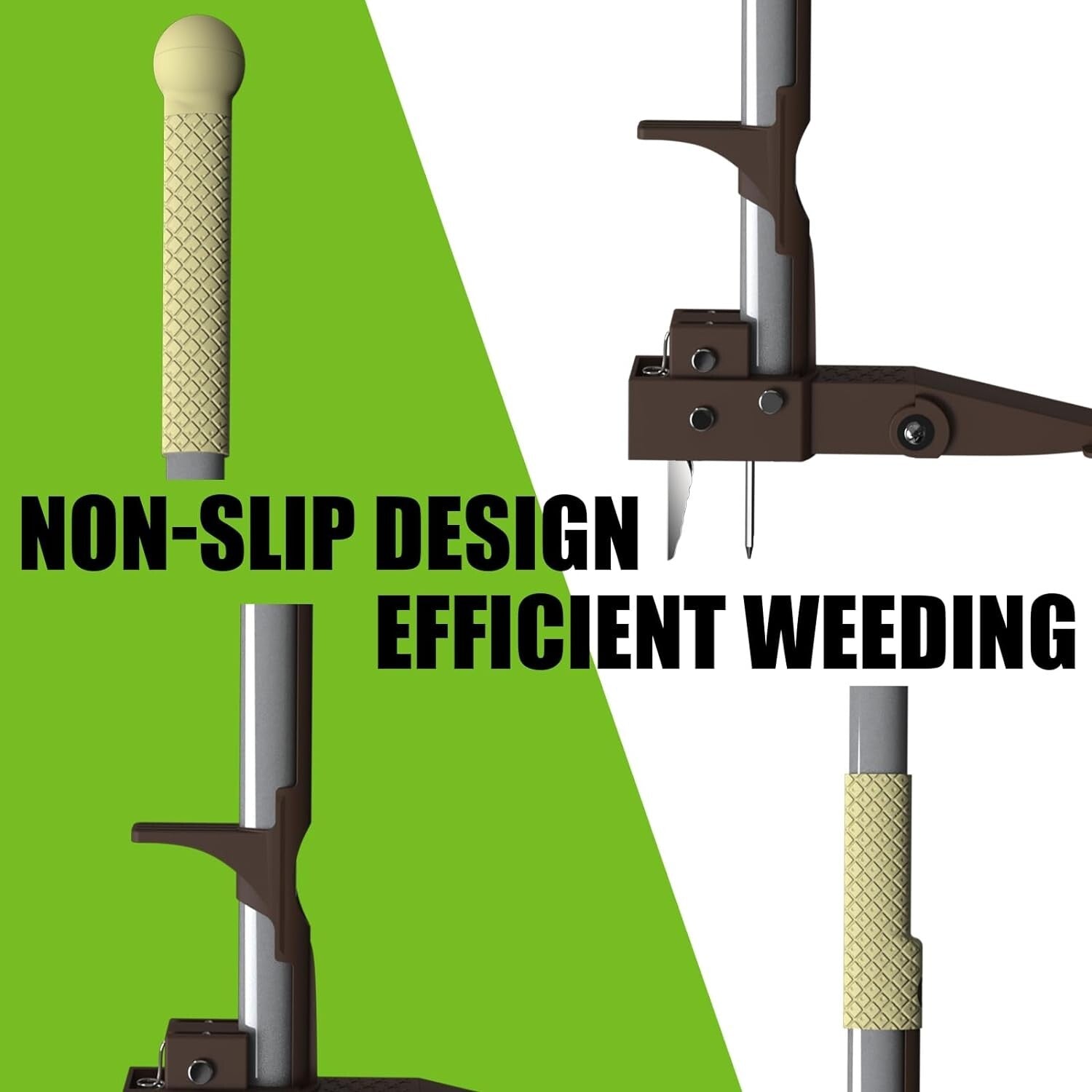 2024 Upgraded 40-Inch Long Handle 4-Claw Weeder Tool - No Bending, No Kneeling