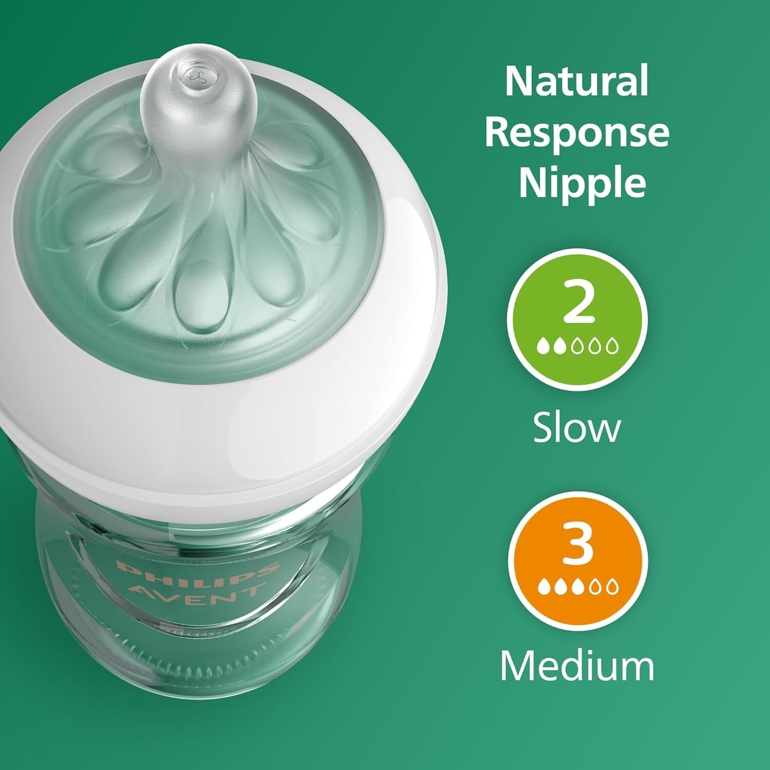 Philips Natural Newborn Glass Bottle Set - 3x4oz & 2x8oz with Ventilated Nipples