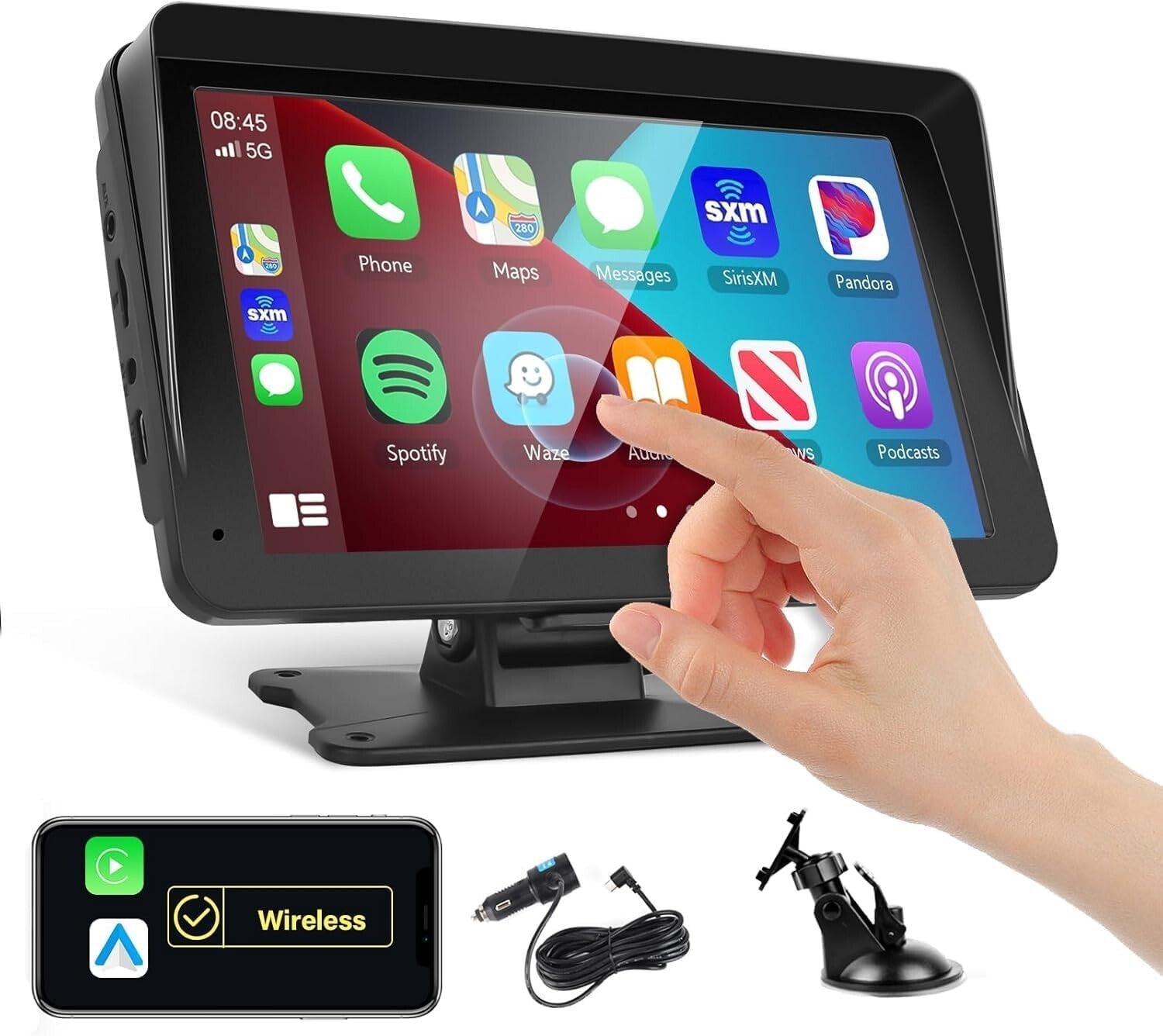Portable 7-Inch Car Stereo with Voice Control & Navigation - All Vehicles