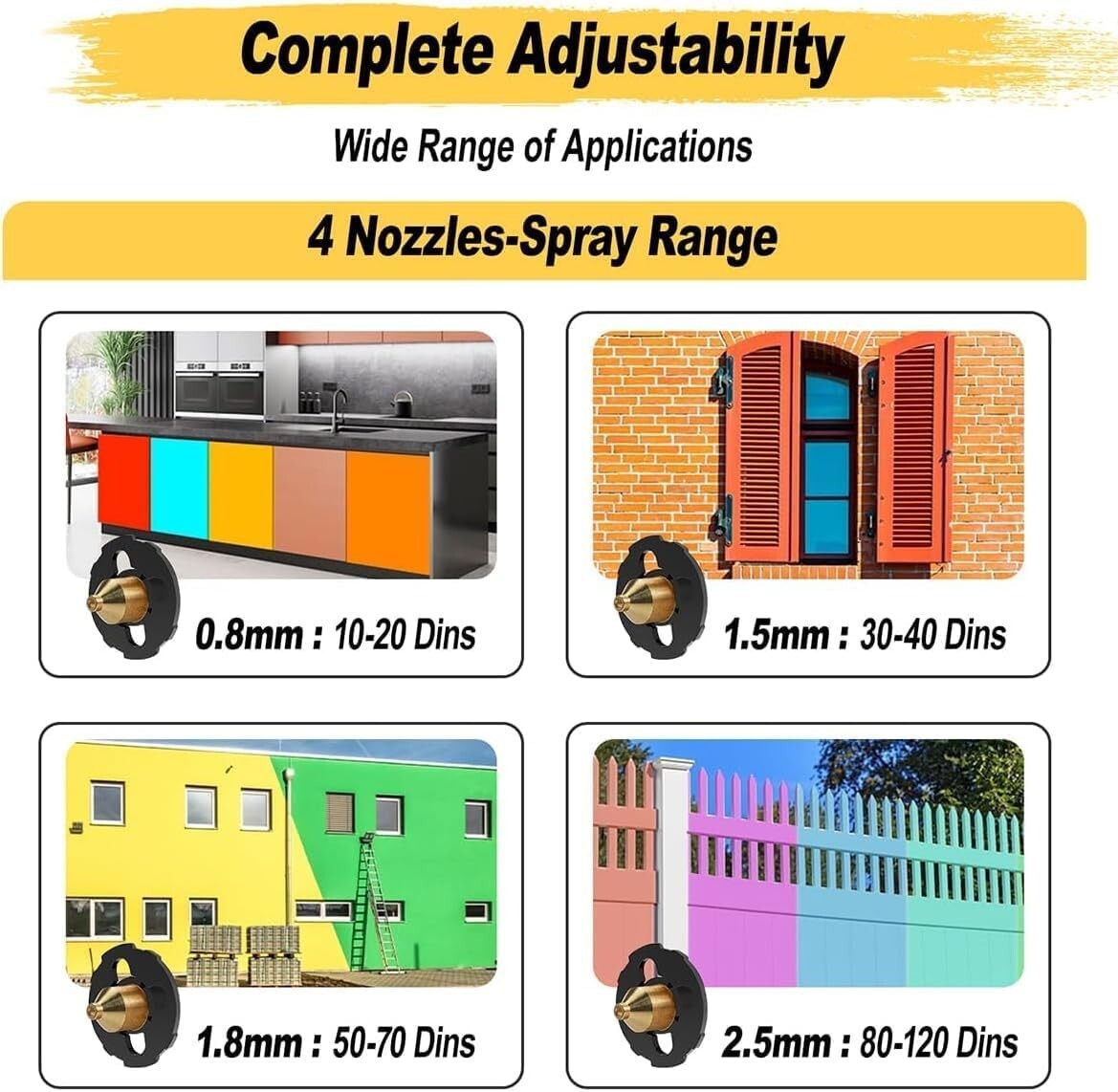 1000W High Power Electric Spray Gun - Easy Clean Paint Sprayer and Accessories