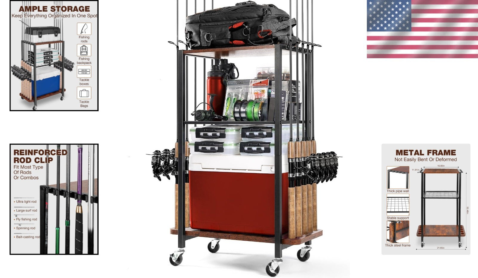 Multifunctional Fishing Rod Holder: Organize and Protect Up to 10 Rods in Style