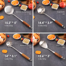 Load image into Gallery viewer, Gifting Delight: Premium 8-Piece Stainless Steel &amp; Wood Utensils Kitchen Set